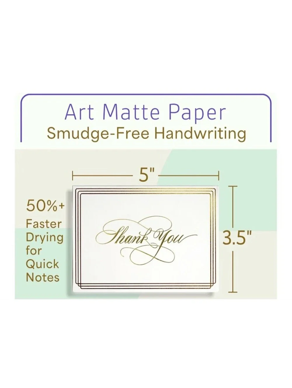 100-Pack Ukee's Luxury Thank You Cards with Envelopes Bulk - Blank